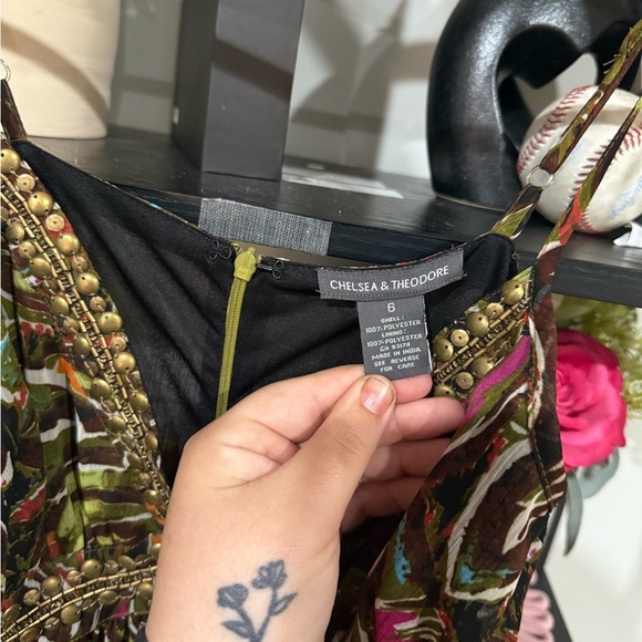 Chelsea & Theodore beachy Bohemian, Multicolor Maxi Dress size 6 - Picture 4 of 10